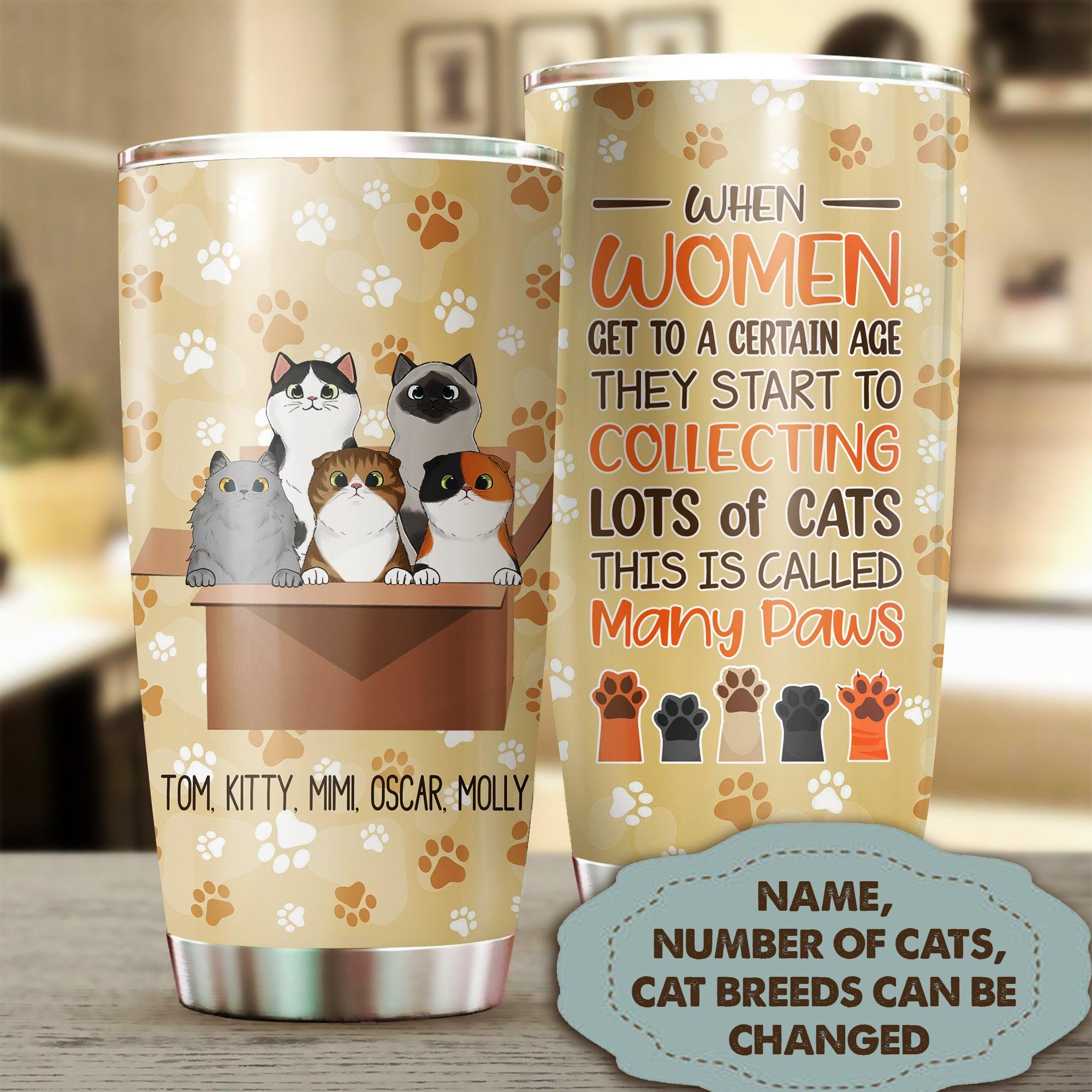 Lots Of Cats Personalized Tumbler, Personalized Gift for Cat Lovers, Cat Mom, Cat Dad - TB005PS - BMGifts