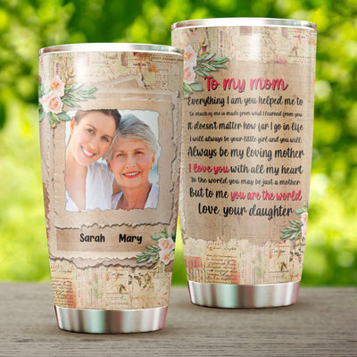 Love Letter From Your Daughter Photo Inserted Mother Personalized Tumbler, Personalized Mother's Day Photo Gift for Mom, Mama, Parents, Mother, Grandmother - TB154PS01 - BMGifts