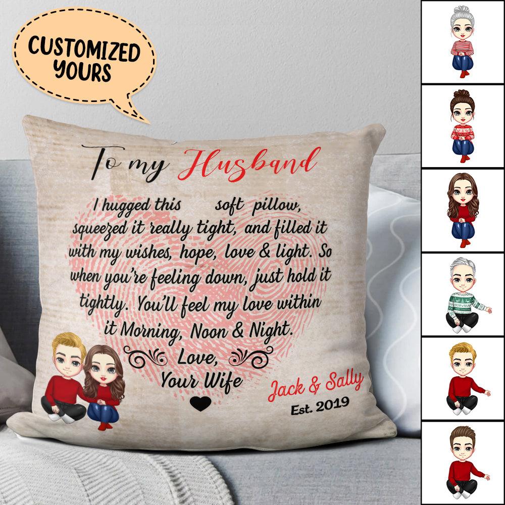 HTOTNGIFT Fathers Day Romantic Gifts for Husband from Wife Couples I Love You Gifts for Her Girlfriend , Linen Christmas Pillow Covers