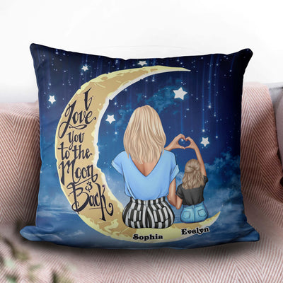 Love You To The Moon And Back Mother Personalized Linen Pillow, Personalized Gift for Mom, Mama, Parents, Mother, Grandmother - PL008PS01 - BMGifts