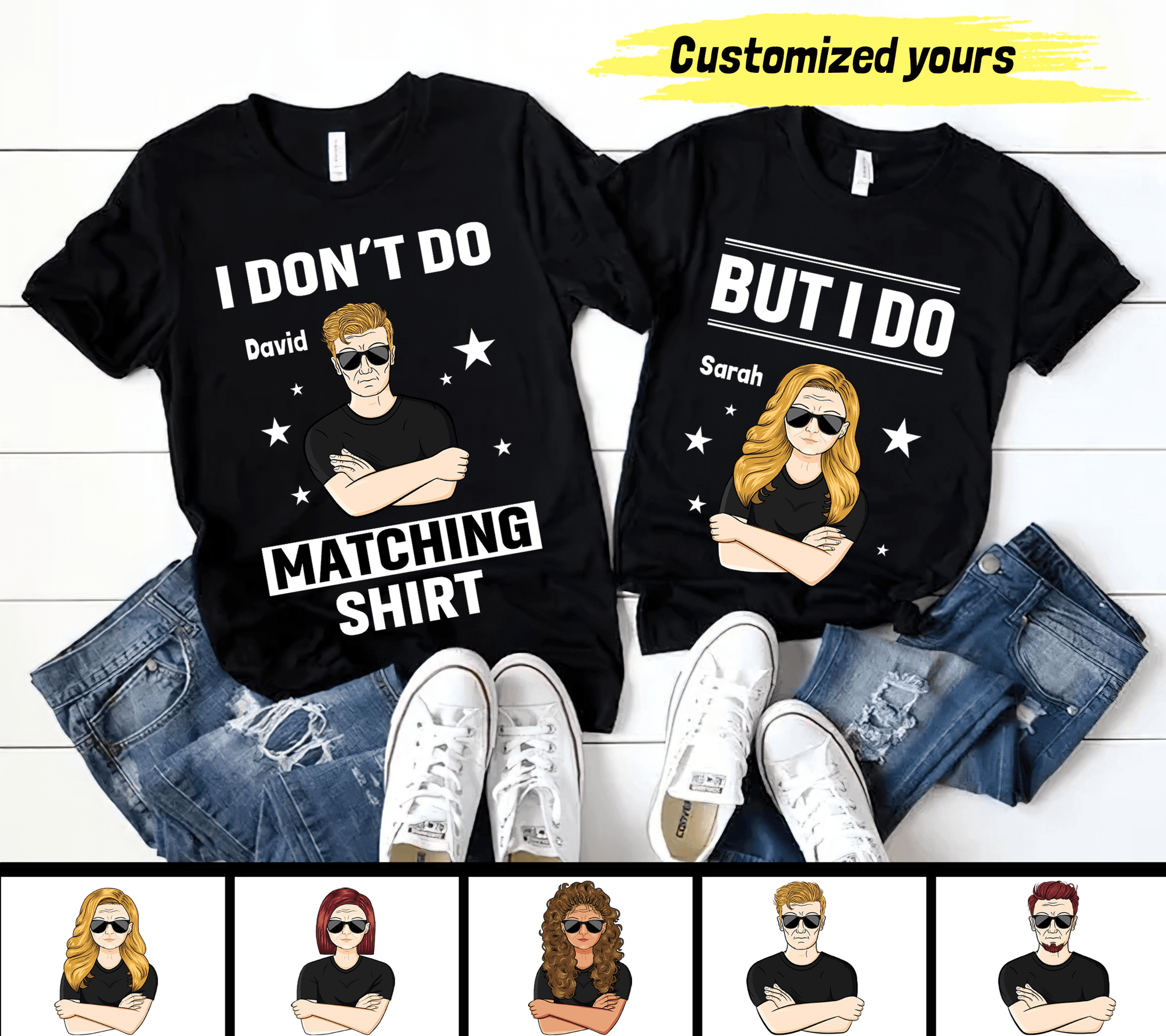 Customized shirts cheap for couples