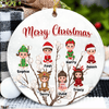Merry Christmas Grandma Personalized Round Ornament, Christmas Gift for Nana, Grandma, Grandmother, Grandparents - RO086PS02 - BMGifts