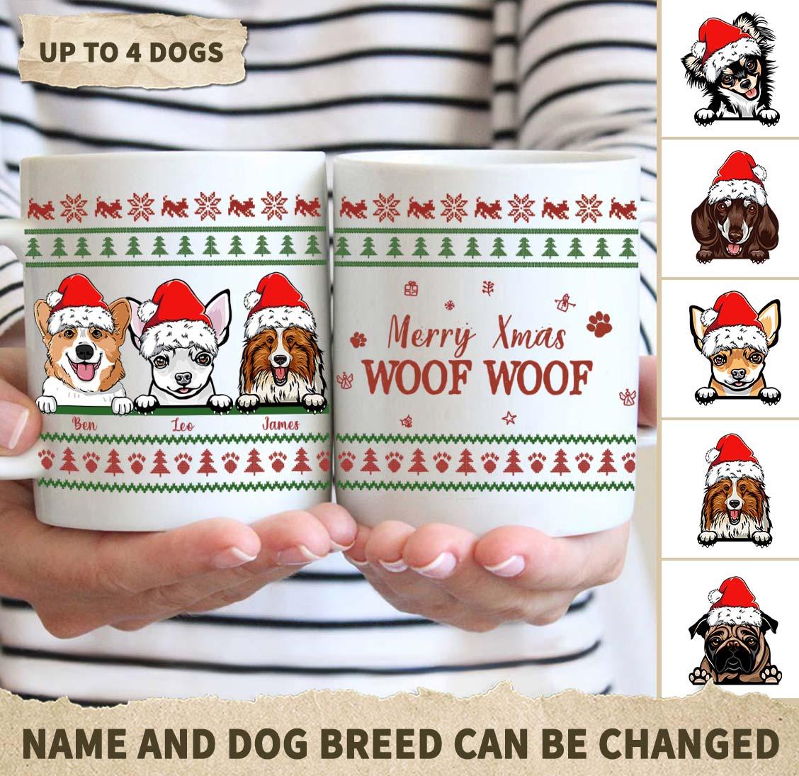 Merry Xmas Woof Woof Personalized Mug, Personalized Christmas Gift - MG007PS01 - BMGifts