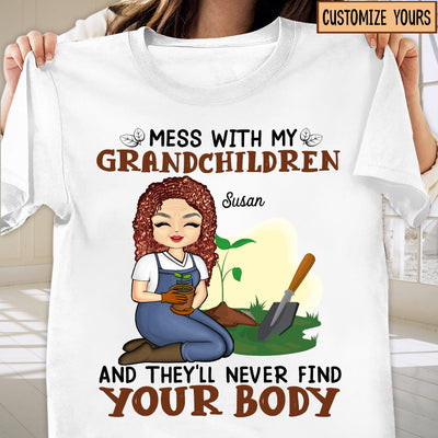 Mess With My Grandchildren Grandma Personalized Shirt, Personalized Gift for Nana, Grandma, Grandmother, Grandparents - TS372PS01 - BMGifts