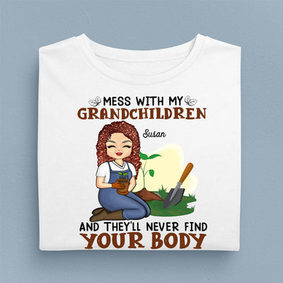 Mess With My Grandchildren Grandma Personalized Shirt, Personalized Gift for Nana, Grandma, Grandmother, Grandparents - TS372PS01 - BMGifts