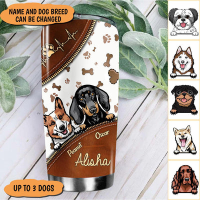 Mother Dog Mom Personalized Tumbler, Personalized Gift for Dog Lovers, Dog Dad, Dog Mom - TB020PS11re - BMGifts
