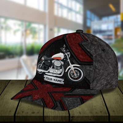 Motorcycle Black Red Personalized Cap, Personalized Gift for Motorcycle Lovers, Motorcycle Riders - CP102PS08 - BMGifts