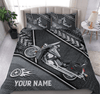 Motorcycle Dark Gray And Silver Pattern Personalized Bedding Set, Personalized Gift for Motorcycle Lovers, Motorcycle Riders - BD097PS07 - BMGifts