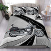 Motorcycle Gray Pattern Personalized Bedding Set, Personalized Gift for Motorcycle Lovers, Motorcycle Riders - BD121PS07 - BMGifts