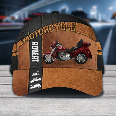 Motorcycle Leather Pattern Personalized Classic Cap, Personalized Gift for Motorcycle Lovers, Motorcycle Riders - CP306PS07 - BMGifts