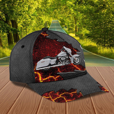 Motorcycle Metal And Lava Personalized Classic Cap, Personalized Gift for Motorcycle Lovers, Motorcycle Riders - CP305PS07 - BMGifts