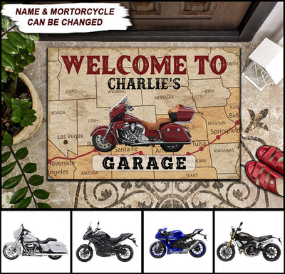 Motorcycle Personalized Doormat, Personalized Gift for Motorcycle Lovers, Motorcycle Riders - DM055PS04 - BMGifts