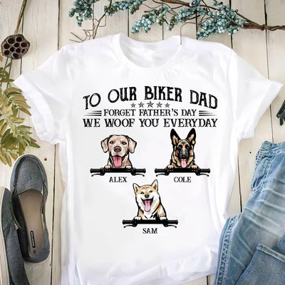 Motorcycle To Our Biker Dad Personalized Shirt, Personalized Gift for Motorcycle Lovers, Motorcycle Riders - TS065PS07 - BMGifts