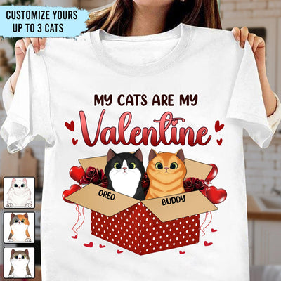 My Cats Are My Valentine Cat Personalized Shirt, Valentine Gift For Cat Lovers, Cat Dad, Cat Mom - TS025PS12 - BMGifts