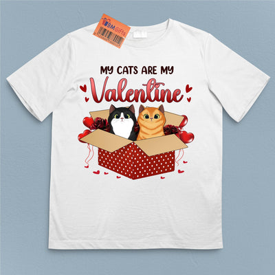 My Cats Are My Valentine Cat Personalized Shirt, Valentine Gift For Cat Lovers, Cat Dad, Cat Mom - TS025PS12 - BMGifts