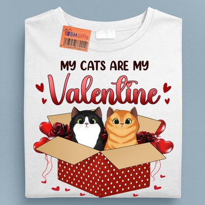 My Cats Are My Valentine Cat Personalized Shirt, Valentine Gift For Cat Lovers, Cat Dad, Cat Mom - TS025PS12 - BMGifts