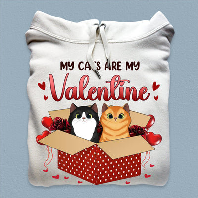 My Cats Are My Valentine Cat Personalized Shirt, Valentine Gift For Cat Lovers, Cat Dad, Cat Mom - TS025PS12 - BMGifts