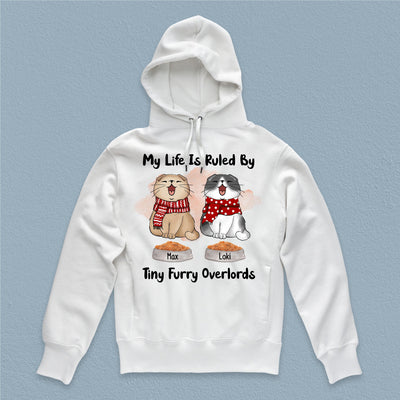 My Life Is Ruled By Tiny Furry Overlords Cat Personalized T-shirt, Christmas Gift for Cat Lovers, Cat Mom, Cat Dad - TS497PS02 - BMGifts