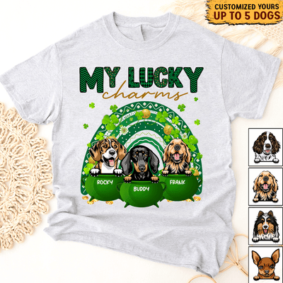 My Lucky Charms Dog Personalized Shirt, St Patrick's Day Gift for Dog Lovers, Dog Dad, Dog Mom - TS607PS02 - BMGifts