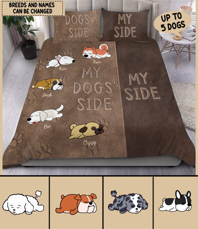 Dog side shop of bed