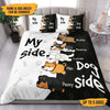 My Side Dog Side Personalized Bedding Set, Personalized Gift for Dog Lovers, Dog Dad, Dog Mom - BD063PS05re - BMGifts