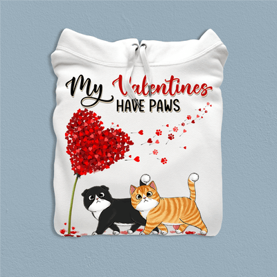 My Valentines Have Paws Cat Personalized Shirt, Valentine Gift For Cat Lovers, Cat Dad, Cat Mom - TS024PS12 - BMGifts