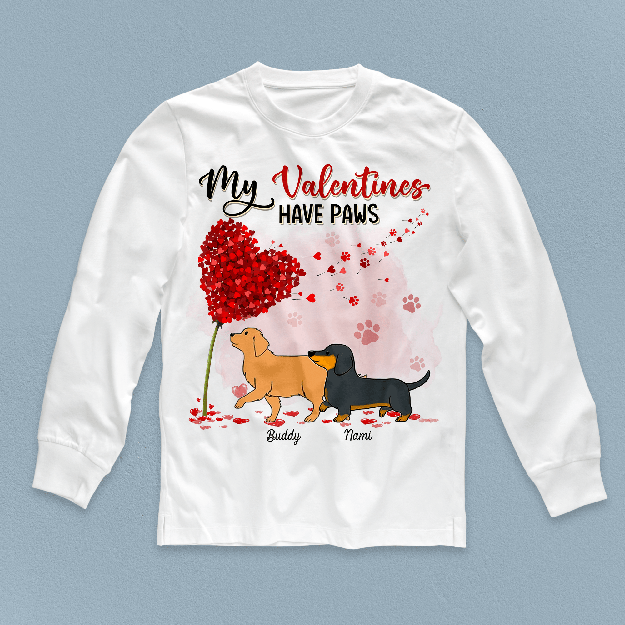 My Valentines Have Paws Dog Personalized Shirt, Personalized Gift for Dog Lovers, Dog Dad, Dog Mom - TS529PS01 - BMGifts