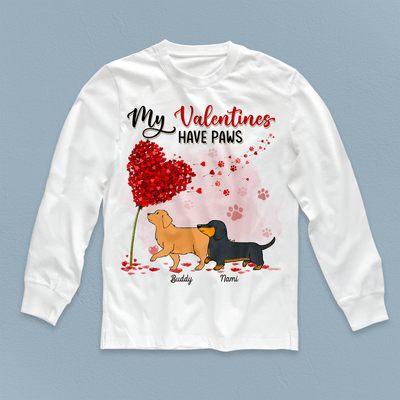 My Valentines Have Paws Dog Personalized Shirt, Personalized Valentine Gift for Dog Lovers, Dog Dad, Dog Mom - TS536PS01 - BMGifts