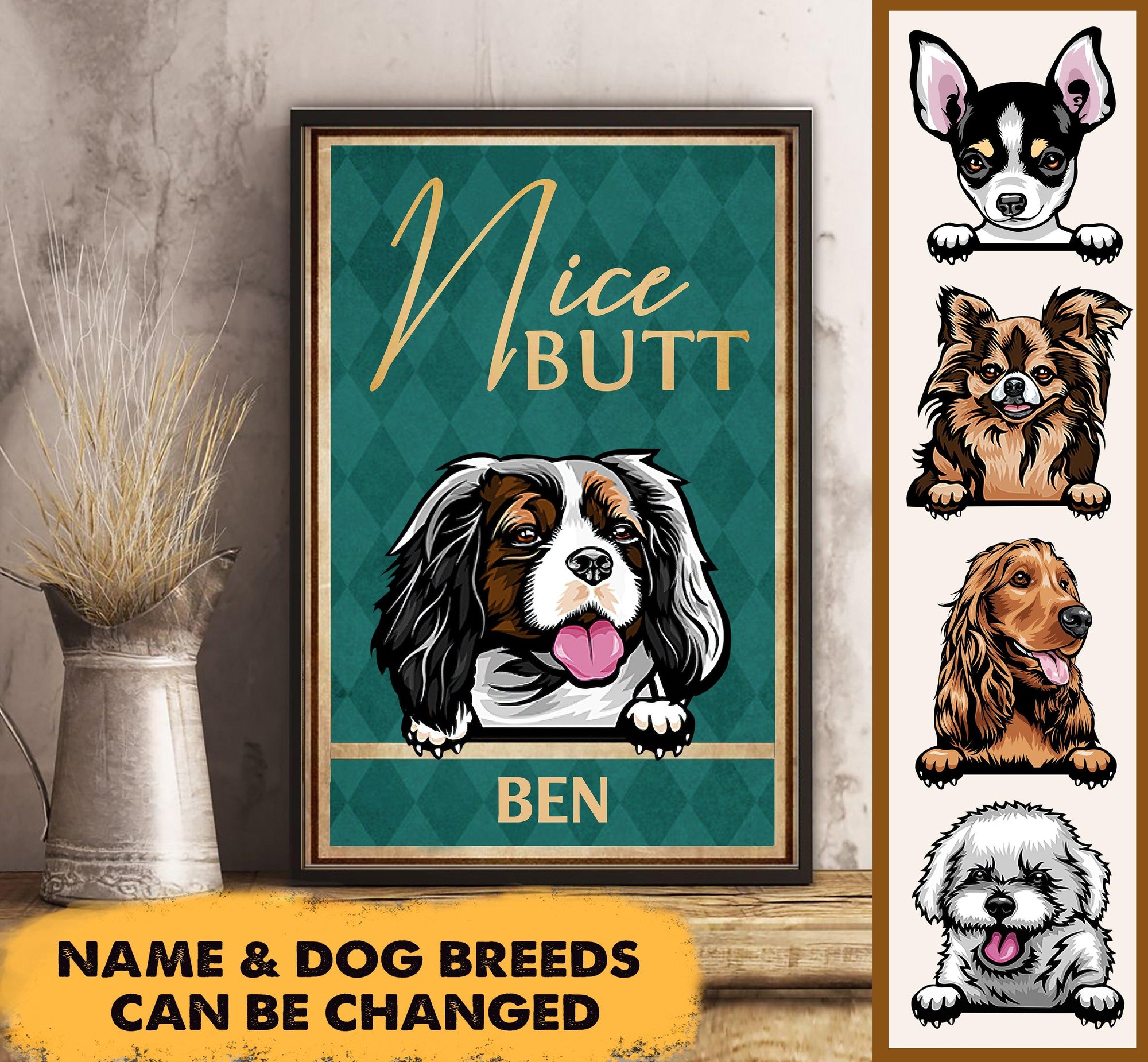 Nice Butt Dog Personalized Poster, Personalized Gift for Dog Lovers, Dog Dad, Dog Mom - PT001PS - BMGifts (formerly Best Memorial Gifts)