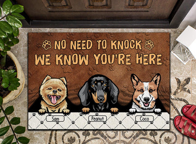 No Need To Knock Dog Personalized Doormat, Personalized Gift for Dog Lovers, Dog Dad, Dog Mom - DM009PS11 - BMGifts