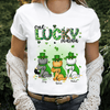 One Lucky Mama Cat Personalized Shirt, St Patrick's Day Gift for Cat Lovers, Cat Mom, Cat Dad - TS614PS02 - BMGifts