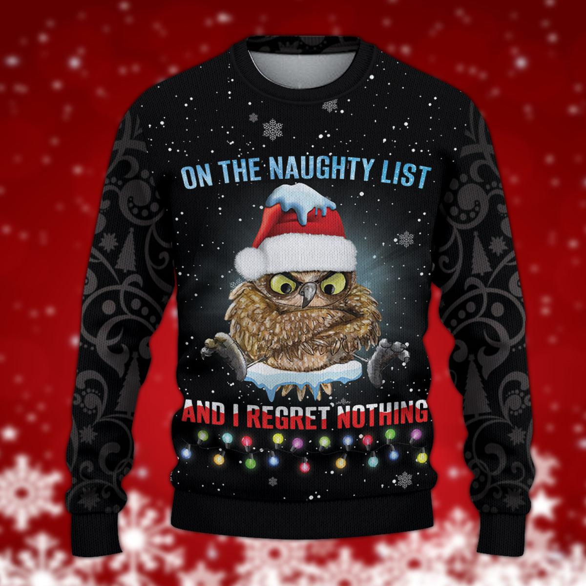 Owl Knitted Sweater, Gift for Owl Lovers - KN007PA06 - BMGifts (formerly Best Memorial Gifts)