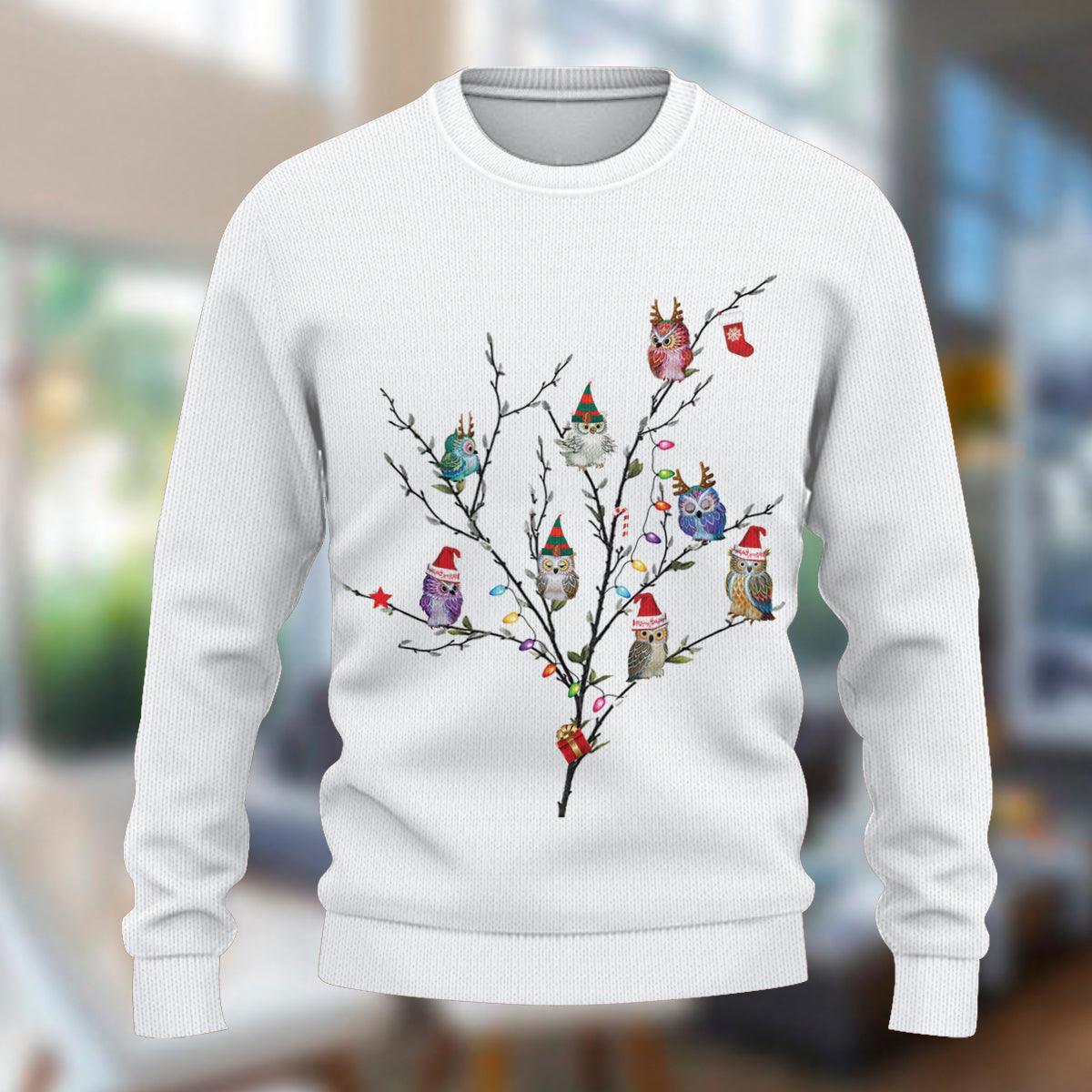 Owl Knitted Sweater, Gift for Owl Lovers - KN017PA06 - BMGifts (formerly Best Memorial Gifts)