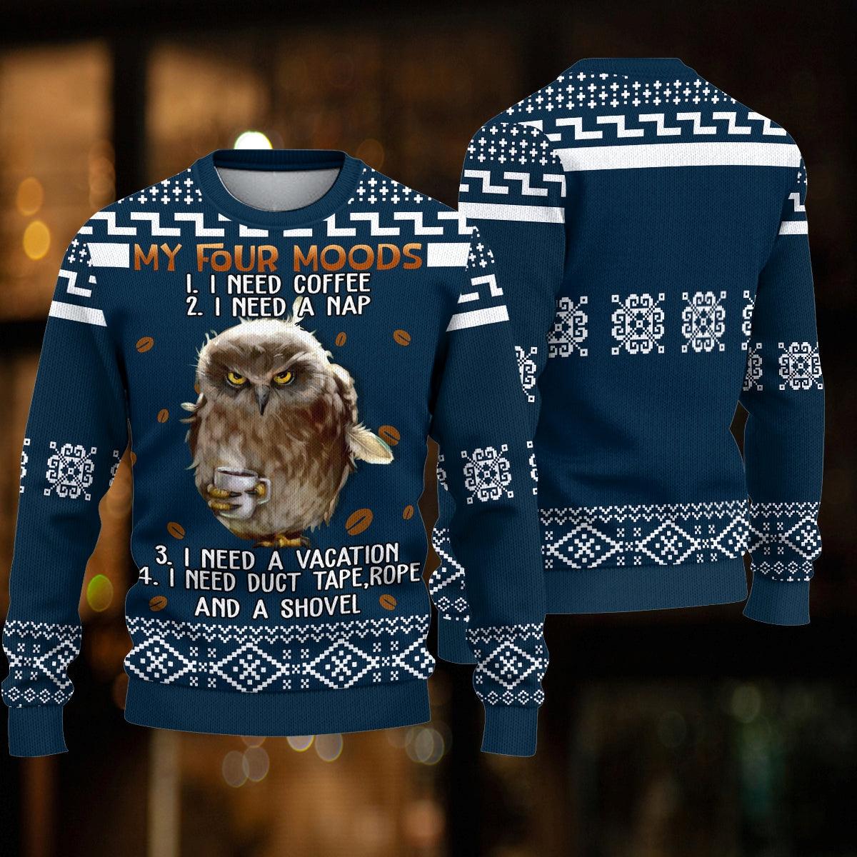 Owl Knitted Sweater, Gift for Owl Lovers - KN061PA06 - BMGifts (formerly Best Memorial Gifts)