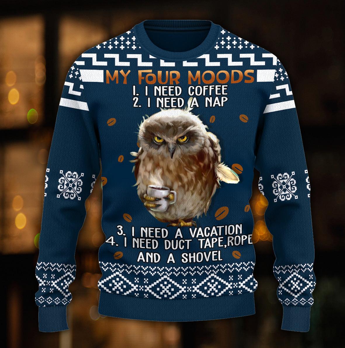 Owl Knitted Sweater, Gift for Owl Lovers - KN061PA06 - BMGifts (formerly Best Memorial Gifts)