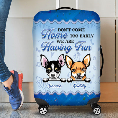 Party While Owner Was Away Personalized Dog Luggage Cover, Personalized Gift for Dog Lovers, Dog Dad, Dog Mom - LC016PS06 - BMGifts (formerly Best Memorial Gifts)
