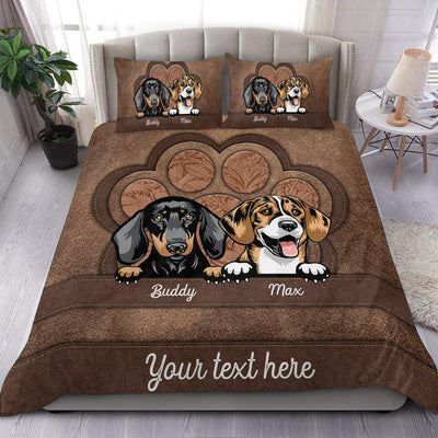 Paws Shape Dog Personalized Bedding Set, Personalized Gift for Dog Lovers, Dog Dad, Dog Mom - BD081PS02 - BMGifts