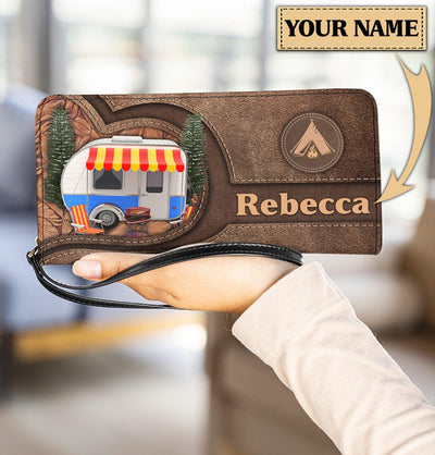 Personalized Camping Clutch Purse, Personalized Gift for Camping Lovers - PU386PS - BMGifts