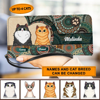 Personalized Cat Clutch Purse, Personalized Gift for Cat Lovers, Cat Mom, Cat Dad - PU119PS06 - BMGifts