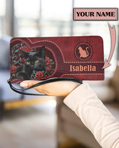 Personalized Cat Clutch Purse, Personalized Gift for Cat Lovers, Cat Mom, Cat Dad - PU1589PS - BMGifts
