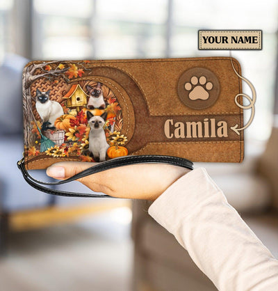Personalized Cat Clutch Purse, Personalized Gift for Cat Lovers, Cat Mom, Cat Dad - PU1598PS - BMGifts