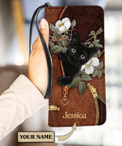 Personalized Cat Clutch Purse, Personalized Gift for Cat Lovers, Cat Mom, Cat Dad - PU529PS - BMGifts