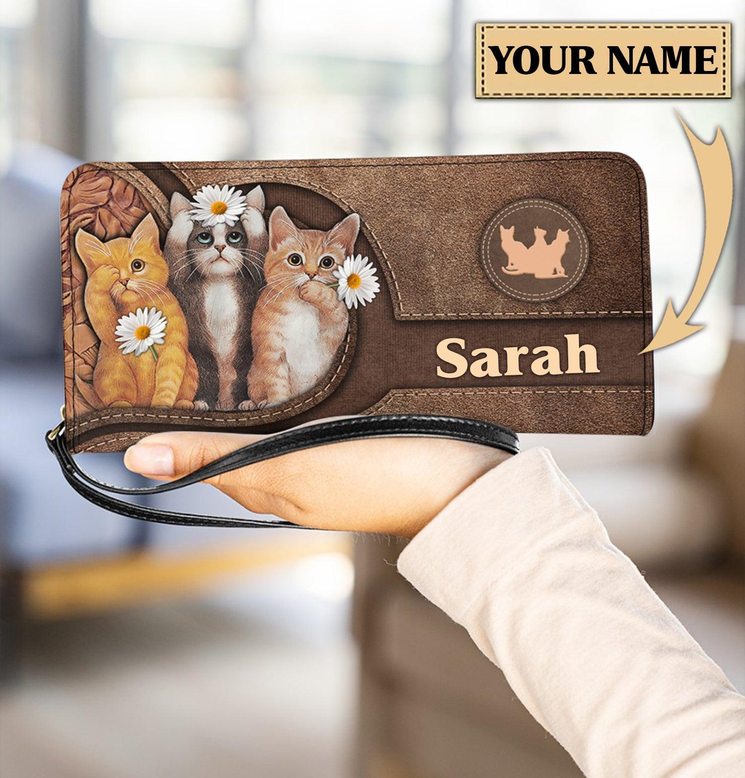 Personalized Cat Clutch Purse, Personalized Gift for Cat Lovers, Cat Mom, Cat Dad - PU726PS - BMGifts