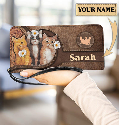 Personalized Cat Clutch Purse, Personalized Gift for Cat Lovers, Cat Mom, Cat Dad - PU726PS - BMGifts