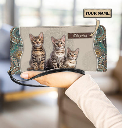 Personalized Cat Clutch Purse, Personalized Gift for Cat Lovers, Cat Mom, Cat Dad - PU780PS - BMGifts