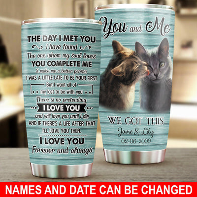 Personalized Cat Tumbler, Personalized Gift for Cat Lovers, Cat Mom, Cat Dad - TB130PS - BMGifts