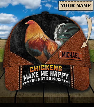 Personalized Chicken Classic Cap, Personalized Gift for Farmers, Cow Lovers, Chicken Lovers - CP742PS - BMGifts