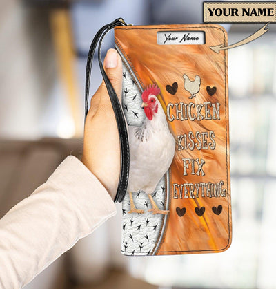 Personalized Chicken Clutch Purse, Personalized Gift for Farmers, Cow Lovers, Chicken Lovers - PU753PS - BMGifts