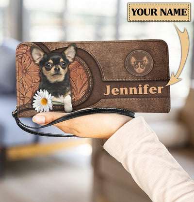 Personalized Chihuahua Clutch Purse, Personalized Gift for Chihuahua Lovers - PU165PS - BMGifts