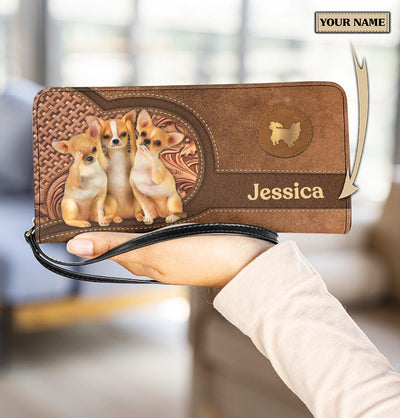 Personalized Chihuahua Clutch Purse, Personalized Gift for Chihuahua Lovers - PU1982PS - BMGifts